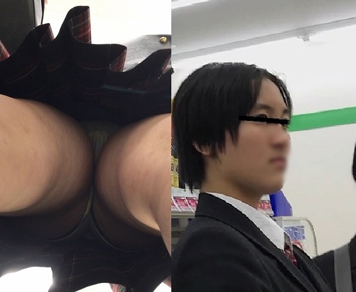 【下から】人気制服ＪＫ接写編ＰＡＲＴ４【突っ込み】