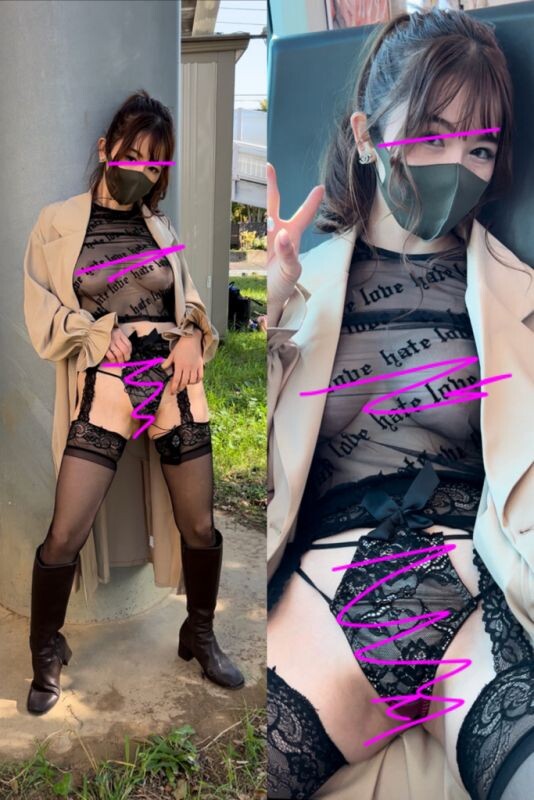 （顔モ無し）スタイル抜群美形お姉さんの露出散歩☆