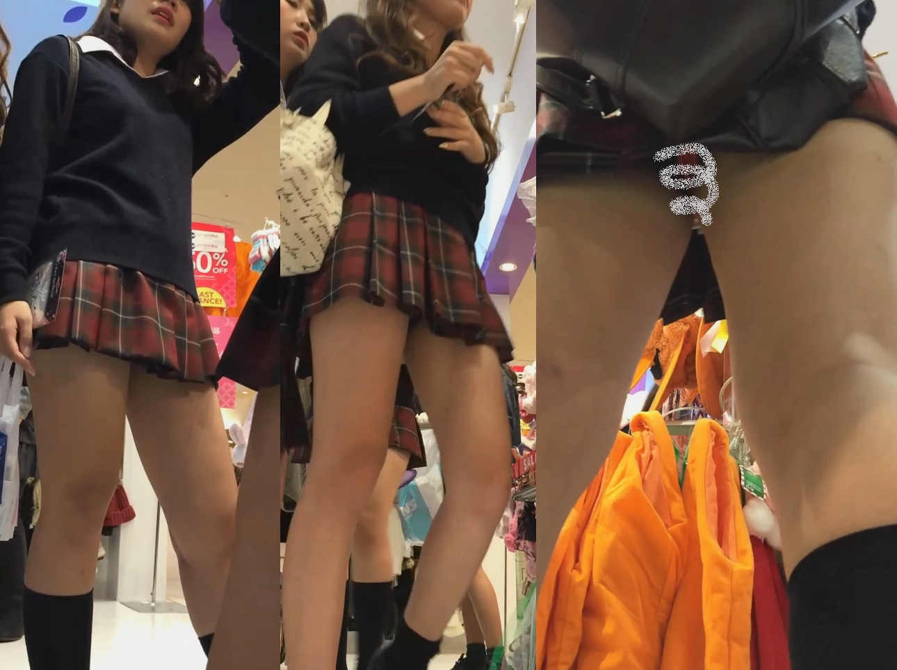【ピチピチ○K-08-1】激ミニ生P、はみP、そして生P・・