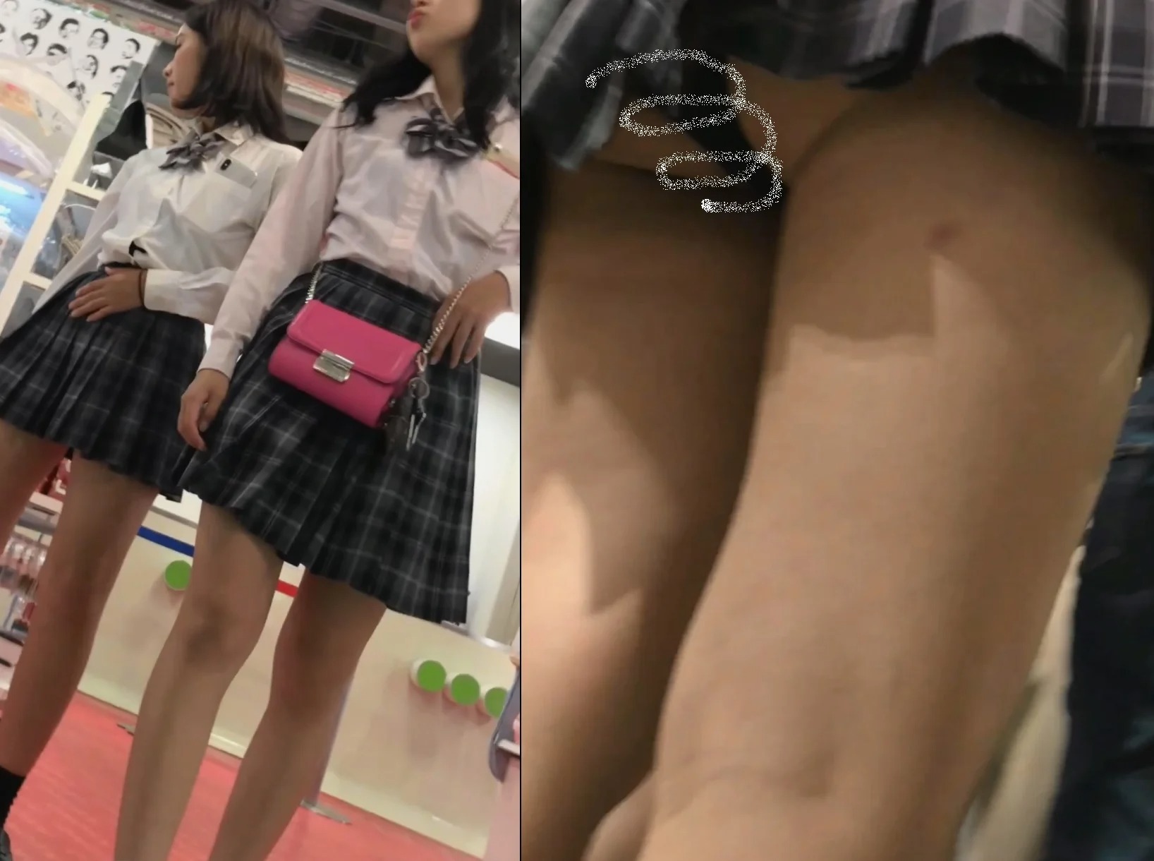 【ピチピチ○K-09】超ミニからこぼれる大きなはみ尻