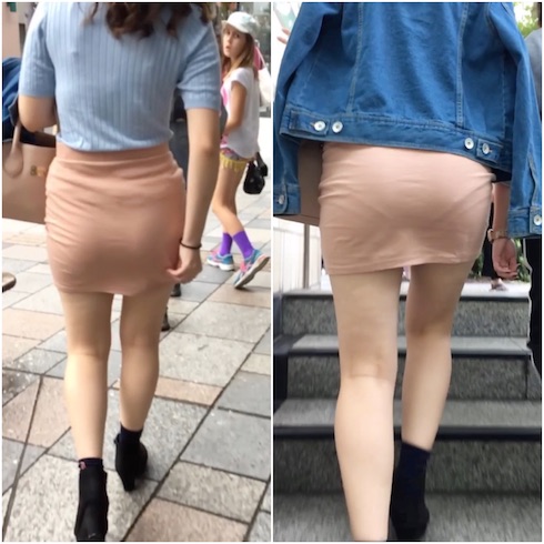 【刺激的！ズリ上がりを元に戻す姿が目に焼きつくエロいファッションのGAL】